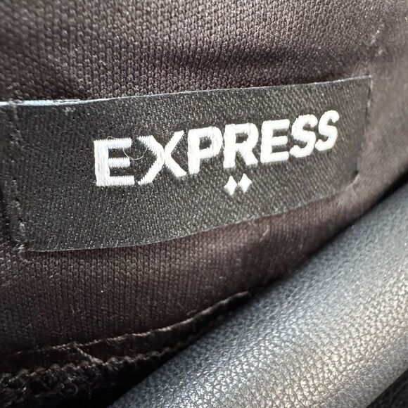 Black Express Faux Leather Faux Wrap Skirt Size 12 EUC - Picture 5 of 5